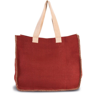 Saco em juta com costura em contraste